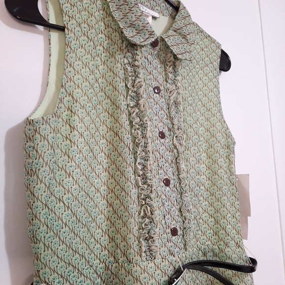 GREEN MID-CENTURY MODERN DRESS SIZE 10 - Picture 2 of 5